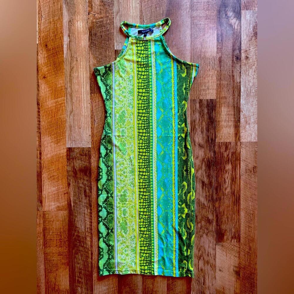 New Look Green Bodycon Midi‎ Dress